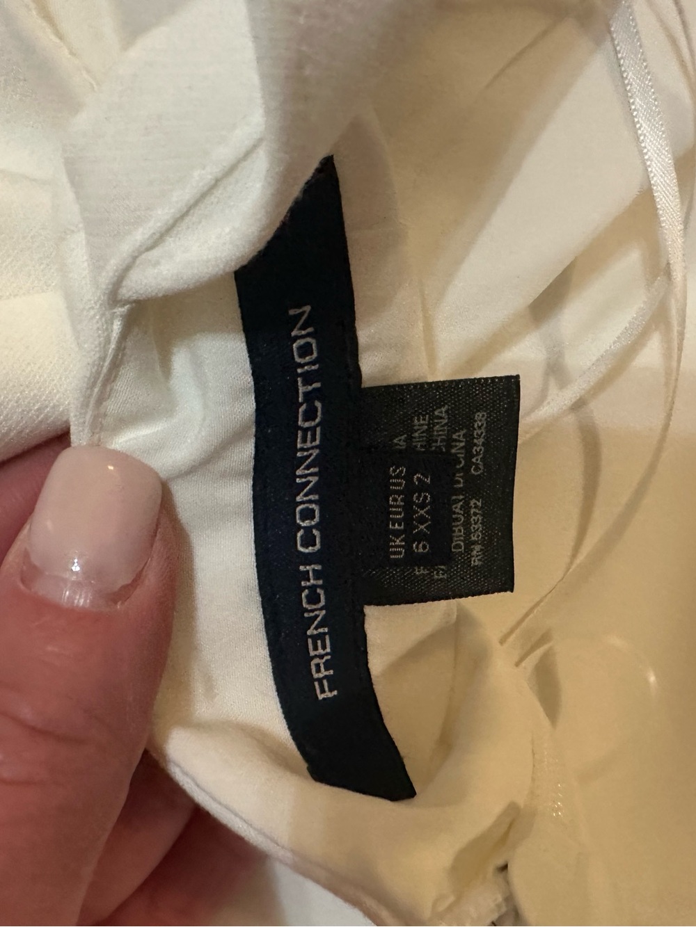 French Connection Cream Ruffle-Shoulder Mini Dress - Picture 4 of 4